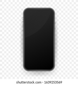 Smartphone mockup. Cellphone frame with blank display isolated templates. Vector stock illustration.
