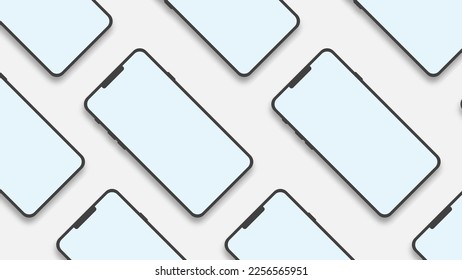 Smartphone mockup design with blank screen on white background. Vector illustration. EPS 10.