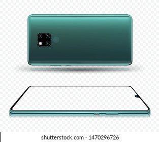 Smartphone mockup for easy place demo on mobile screen. Vector illustration object for technology communication and applications element.