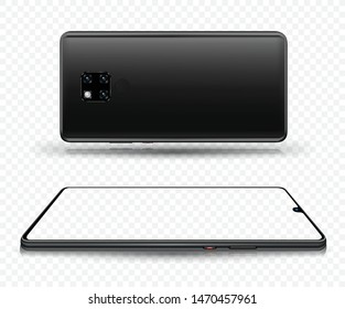 Smartphone mockup for easy place demo on mobile screen. Vector illustration object for technology communication and applications element.