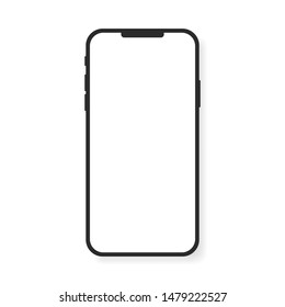 Smartphone mockup with empty touch screen, new model phone.