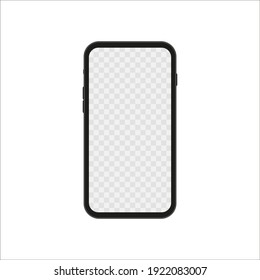 Smartphone mockup with empty touch screen. Vector illustration.