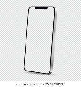 Smartphone mockup frame less transparent screen