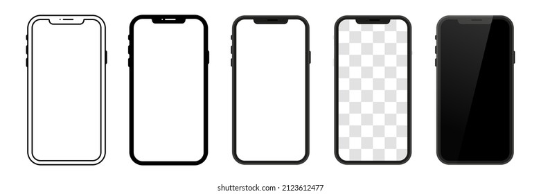 Vector de ilustración del conjunto de la parte delantera de la parodia de Smartphone.