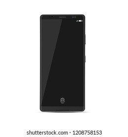 Smartphone mockup. Front view of black phone.