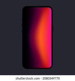 Smartphone Mockup. Front view. Red Gradient. Vector illustration