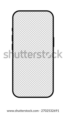 Smartphone mockup. Gadget flat symbol. Blank smart phone screen simple template. Device front view icon. Minimalist sign for website design, ui, mobile app. Mobile phone isolated on white background.