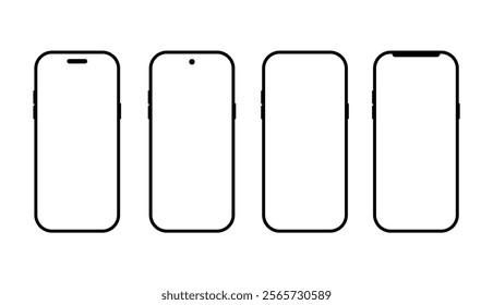 Smartphone Mockup, icon Mobile phone display, device blank screen. Vector illustration