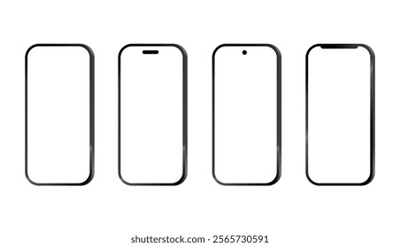 Smartphone Mockup, icon Mobile phone display, device blank screen. Vector illustration