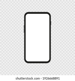 Smartphone mockup isolated device on transparent background. template for web or application. Vector illustration.