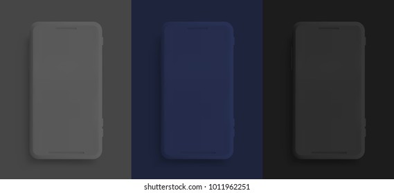 Smartphone mockup isolated realistic design. Mobile phone, template modern gadget. vector illustration