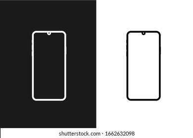 Smartphone mockup. Isolated from white and black backgrounds. with precision detail. android frameless design, vector Illustration