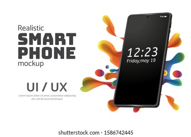 smartphone mockup isometric illustration template for infographics or presentation 