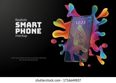 smartphone mockup isometric illustration template for infographics or presentation