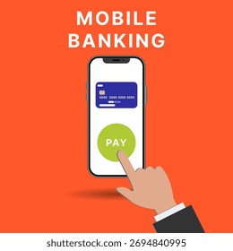 Smartphone-Mockup mit mobiler Banking-Schnittstelle und Finance App Visualisierung