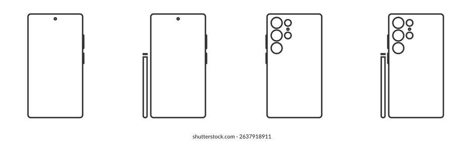 Smartphone mockup. Mobile phone mockup and icon, vector illustration.