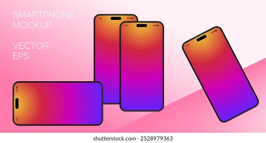 Maqueta de smartphone. Vector de teléfono móvil. Vista frontal del dispositivo. Maqueta para la presentación de uiux.