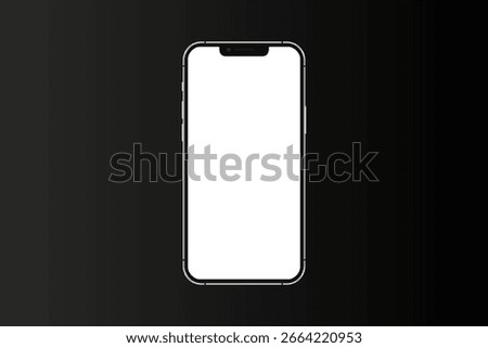 Smartphone mockup on black background, front screen mobile mockup