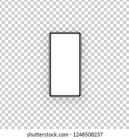 Smartphone mockup on transparent background. Vector illustration .