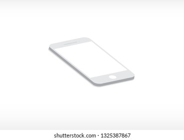 Smartphone mockup on white background. Vector illustration