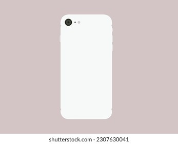 Smartphone mockup, outline, flat style screen. mobile phone vector. Phone mockup Isolated on white background. Vector illustration