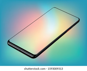 Smartphone mockup perspective black colour vector illustration for technology application mobile and easy place demo on screen.