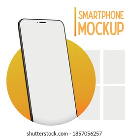 Smartphone mockup perspective. Vector illustration for easy place demo on screen.