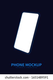 Smartphone mockup perspective view. Template for presentation user interface design. Futuristic line style.