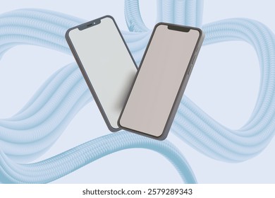 Smartphone mockup presentation display scene vector