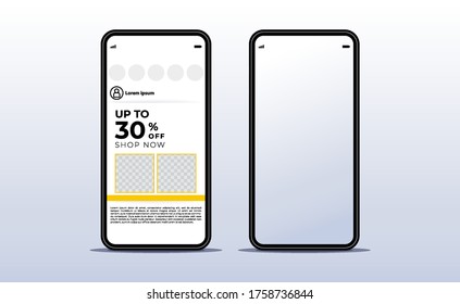 Smartphone Mockup. Realistic Front Vector Mobile Device Concept. Technology Gadget Templates
