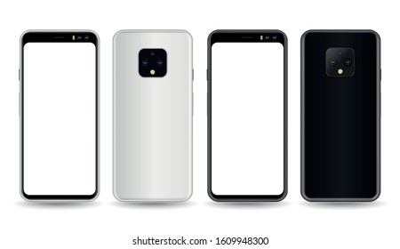 Smartphone mockup realistic illustration for technology application and easy place demo in to screen.