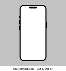 Smartphone Mockup, Realistic Mobile phone display, device blank screen. Vector illustration