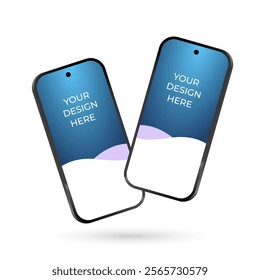 Smartphone Mockup, Realistic Mobile phone display, device blank screen. Vector illustration