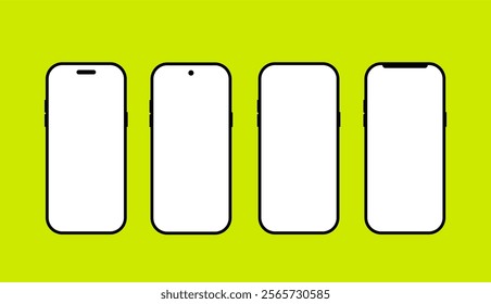 Smartphone Mockup, Realistic Mobile phone display, device blank screen. Vector illustration