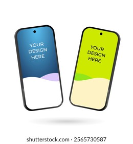 Smartphone Mockup, Realistic Mobile phone display, device blank screen. Vector illustration