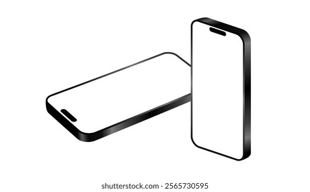 Smartphone Mockup, Realistic Mobile phone display, device blank screen. Vector illustration