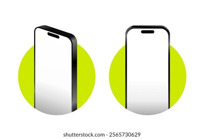 Smartphone Mockup, Realistic Mobile phone display, device blank screen. Vector illustration