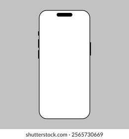 Smartphone Mockup, Realistic Mobile phone display, device blank screen. Vector illustration