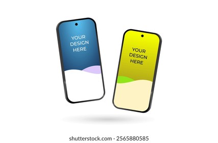 Smartphone Mockup, Realistic Mobile phone display, device blank screen. Vector illustration