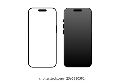 Smartphone Mockup, Realistic Mobile phone display, device blank screen. Vector illustration