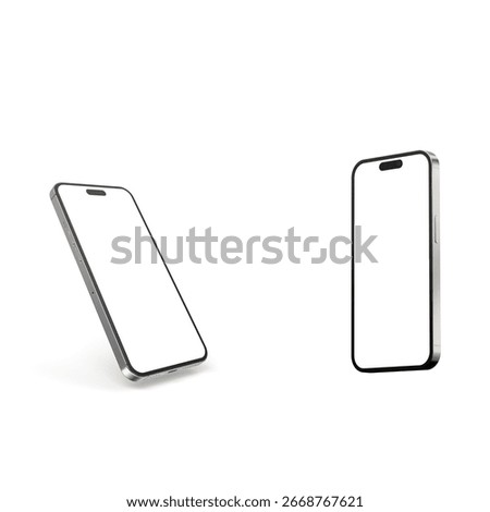 Smartphone Mockup, Realistic Mobile phone display, device blank screen. Vector illustration