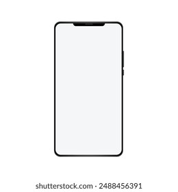 Smartphone mockup in rotated position. Mobile from different angles with blank screen, Smartphone Mock-up for application, game, and web page view.
