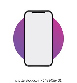 Smartphone mockup in rotated position. Mobile from different angles with blank screen, Smartphone Mock-up for application, game, and web page view.