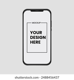Smartphone mockup in rotated position. Mobile from different angles with blank screen, Smartphone Mock-up for application, game, and web page view.