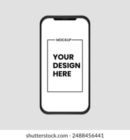 Smartphone mockup in rotated position. Mobile from different angles with blank screen, Smartphone Mock-up for application, game, and web page view.