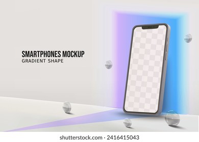 Escena de parodias de Smartphone con vector de forma gradiente brillante