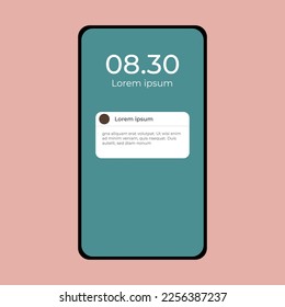 smartphone mockup screen with new notification. Notification Boxes Template for Iphone. Smartphone Message Interface. Vector illustration. Android. Smartphone. IMessages. We Chat. Line. Whatsapp