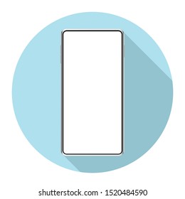 Smartphone mockup screen on blue circle background with shadow for application promotion or presentation 