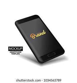 Smartphone mockup set. Easy place image into screen. Vector illustration for printing and web element, application mockup