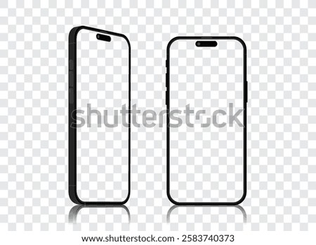 Smartphone Mockup Set - Transparent with Clipping Path for PNG Isolated, Ideal for product app banner, Infographics and Business Website Design